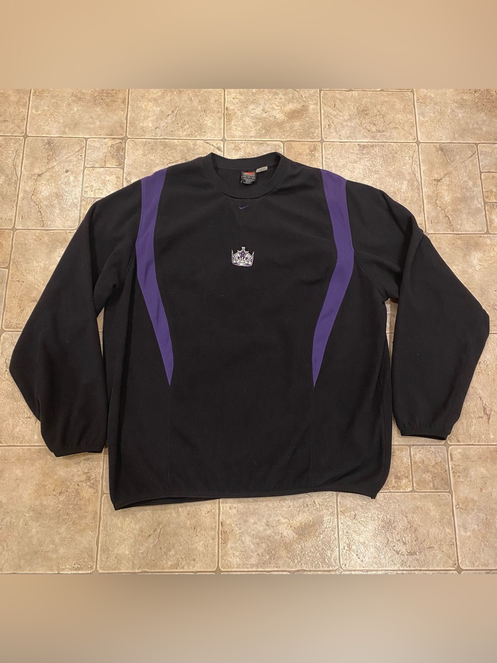 Vintage 90’s Team Nike LA Kings NHL Fleece Pullover Crown Center Swoosh Sz L
